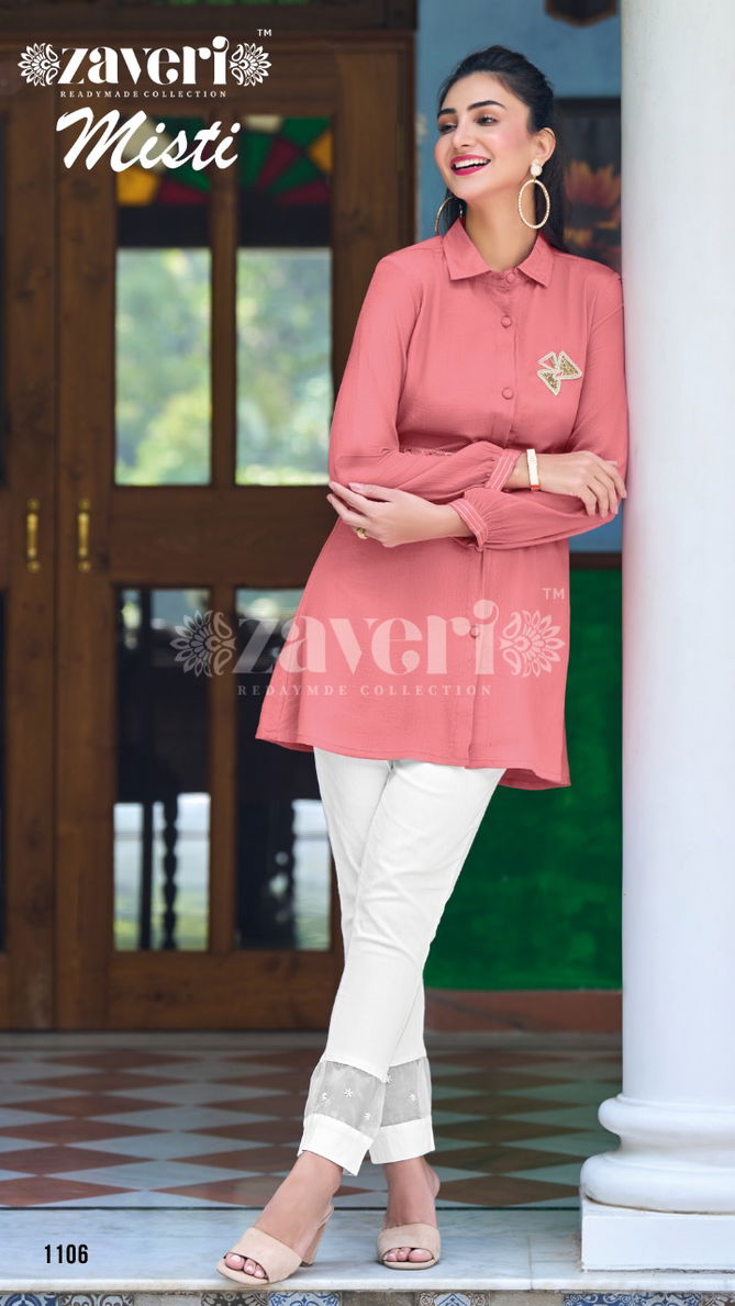 Zaveri Misti New Stylish Wholesale Western Wear Top With Bottom Catalog
